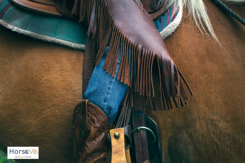 close-up shot of leather chaps: what is chaps used for?