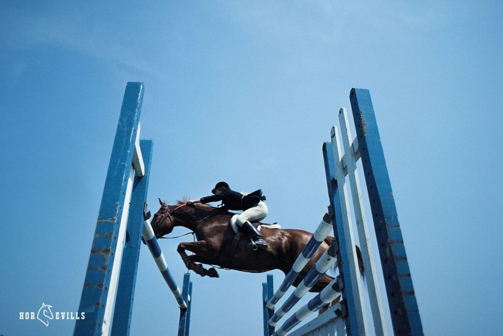 A horse jumping over a bridge under title Horse Names That Start With S 