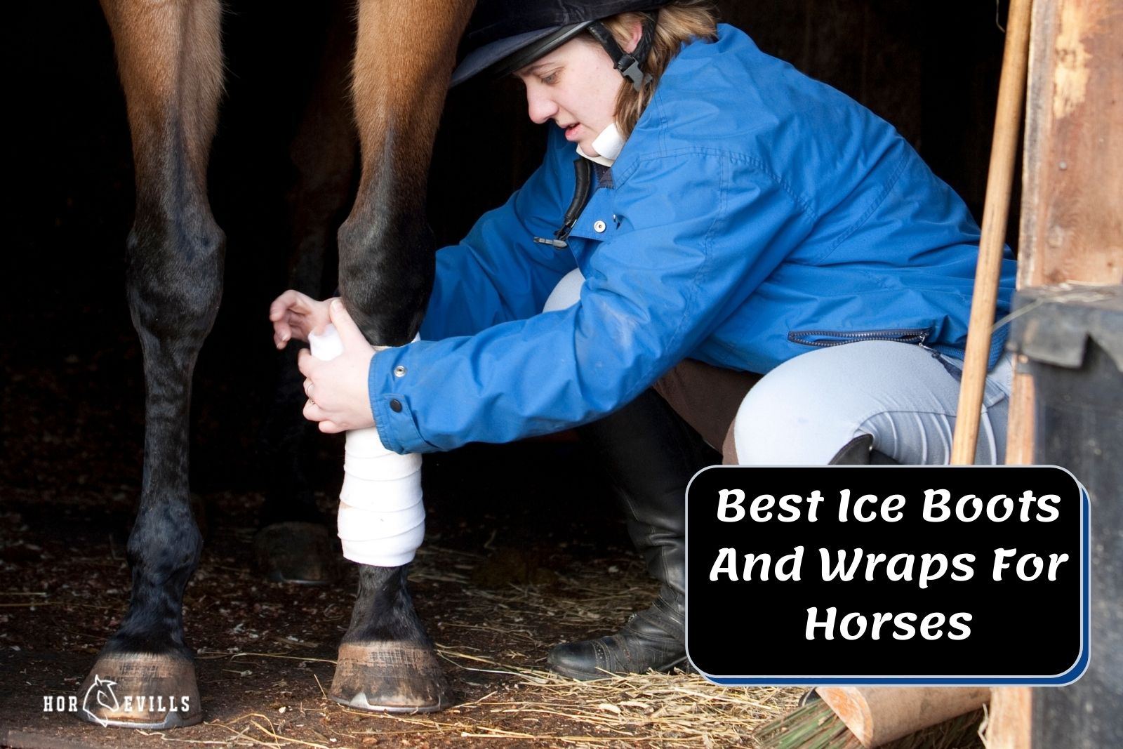 equestrian wrapping the horse feet with the Best Ice Boots And Wraps For Horses