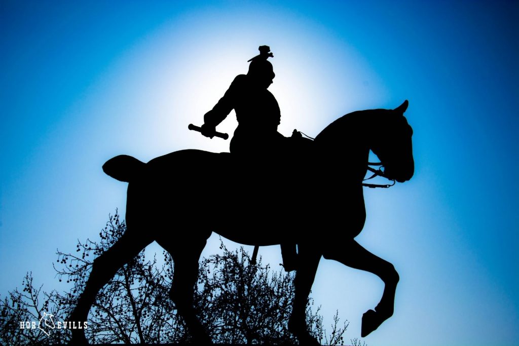 A silhouette of a knight on a horse under title lotr horse names