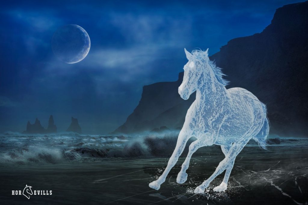 mystical horse under the moonlight