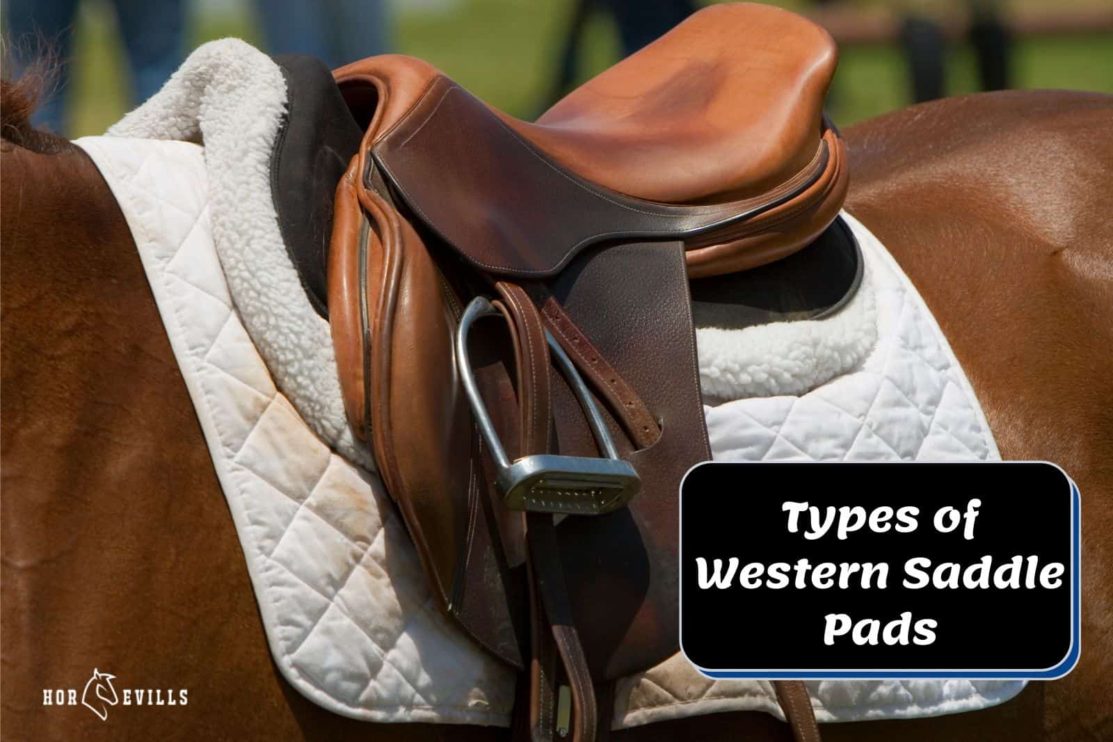 western saddle pad and saddle with the text 