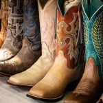 different styles and sizes of cowboy boots
