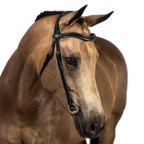 Flexible Fit Equestrian Black Nosebandless Snaffle Bridle 'Clarice' Pony