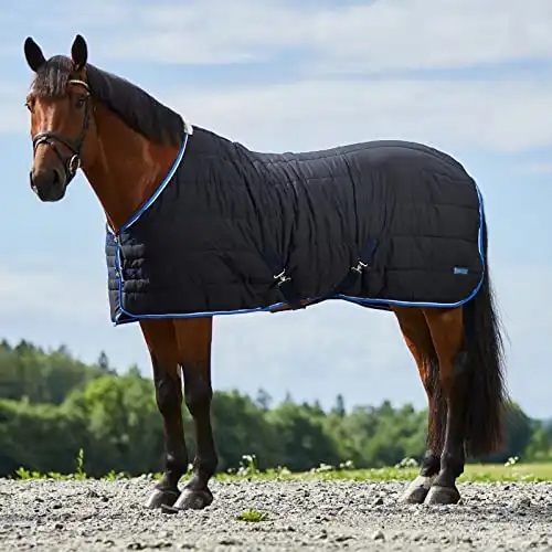 HORZE Glasgow Anti-Slip Stable Horse Blanket (100g Fill) – Dark Blue – 78 in