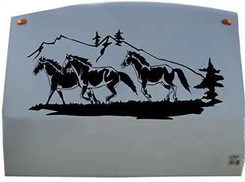 Thoroughbred Mountains Horse Equestrian RV Camper Vinyl Decal Sticker Graphic Scene Mural