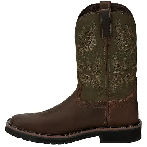 Justin Original Work Boots Men’s Stampede Pull-On Square Toe Work Boot