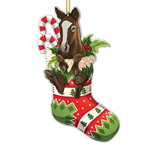 Horse Christmas Tree Ornament - Horse Lovers Gift Idea Xmas Decor - Horse Christmas Tree Hanging Ornament