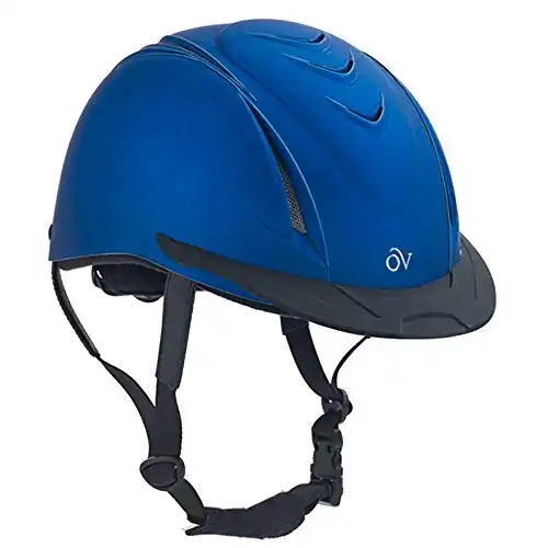 Ovation Unisex Kid's Metallic Schooler Riding Helmet, Blue, Medium/Large