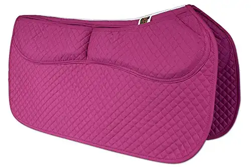 ECP All Purpose Diamond Quilted Therapeutic Contoured Correction Support Western Saddle Pad with Adjustable Memory Foam